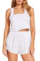 Vitamin A Tallows Crop Linen Cover-Up Top Eco at Nordstrom,