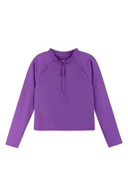 Andy & Evan Kids' Rib Half-Zip Rashguard Purple at Nordstrom,