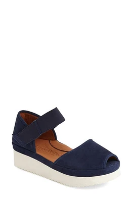 L'Amour des Pieds Amadour Platform Sandal Navy Suede Leather at Nordstrom,