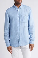 BOSS Roan Chambray Button-Down Shirt Open Blue at Nordstrom,