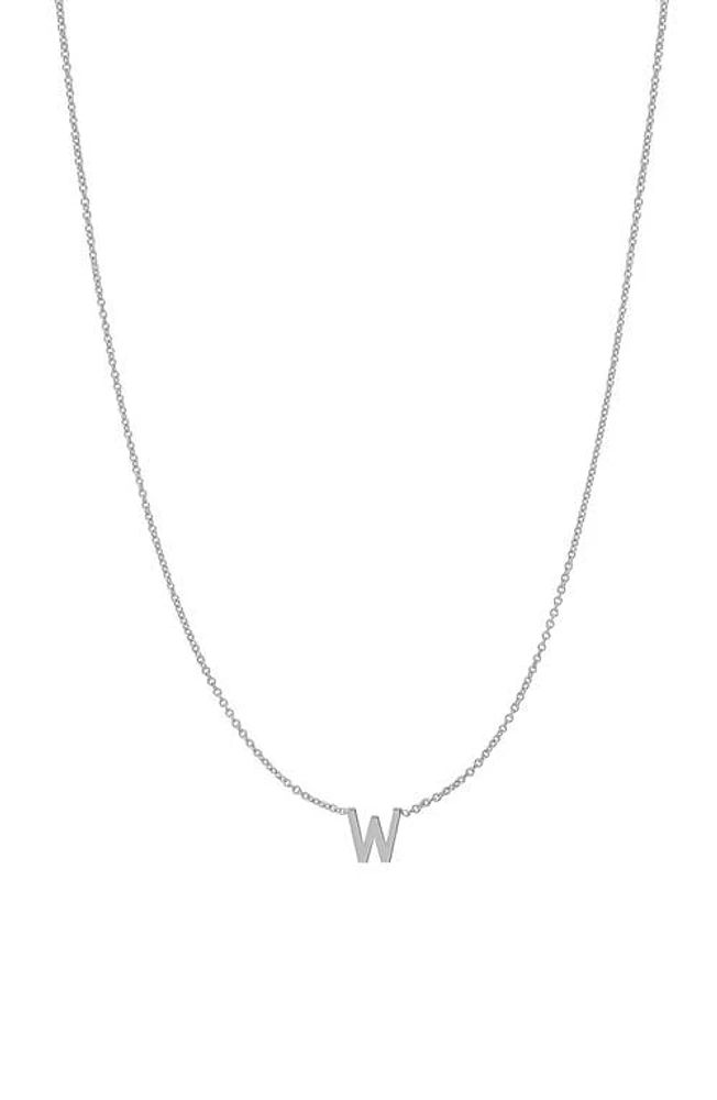 BYCHARI Initial Pendant Necklace in 14K White Gold-W at Nordstrom