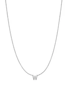 BYCHARI Initial Pendant Necklace in 14K White Gold-W at Nordstrom