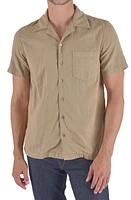 HIROSHI KATO The Wrench Solid Double Gauze Camp Shirt Sand at Nordstrom,