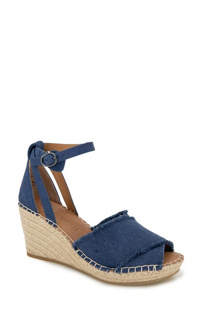 Gentle Souls Signature Charli X Wedge Sandal Navy Canvas at Nordstrom,