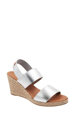 André Assous Allison Espadrille Wedge Sandal Silver at Nordstrom,