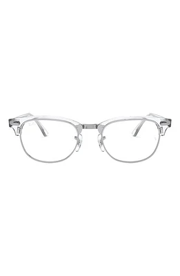 Ray-Ban 53mm Square Clubmaster Optical Glasses in White at Nordstrom