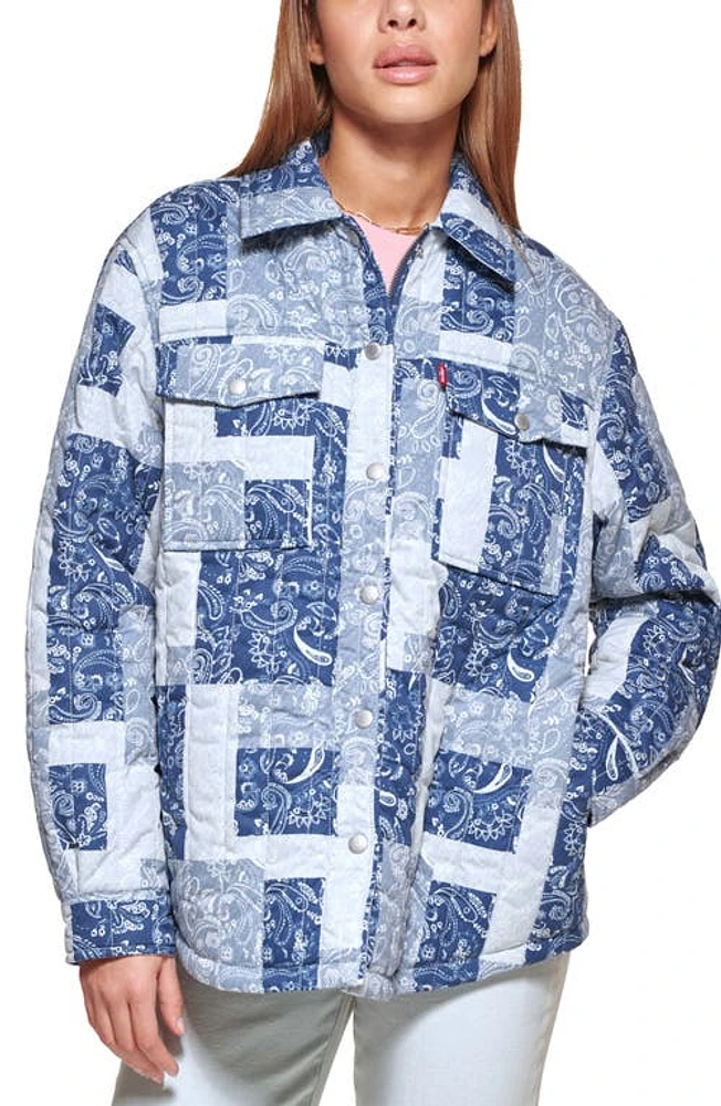 levi's Quilted Shirt Jacket Patchwork at Nordstrom,