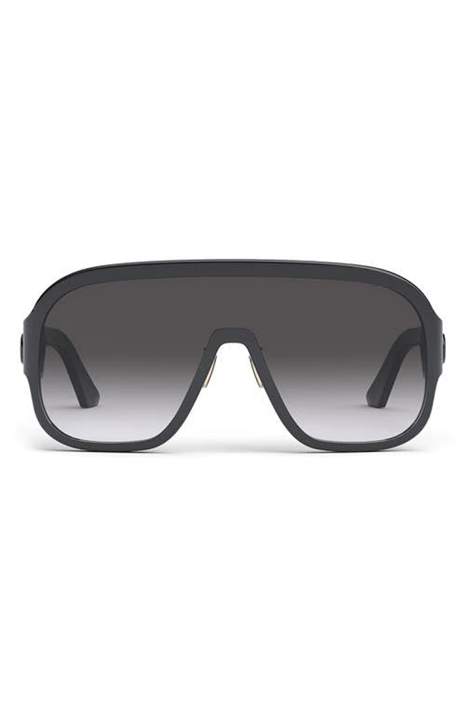 'DiorBobbySport M1U 00mm Shield Sunglasses in Shiny Black /Gradient Smoke at Nordstrom