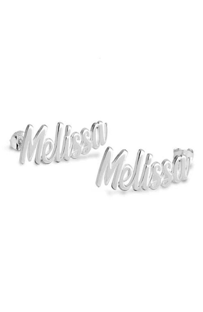 MELANIE MARIE Personalized Name Stud Earrings in Sterling Silver at Nordstrom