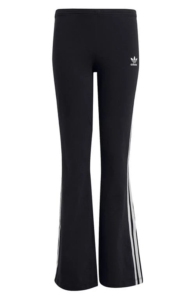 adidas Kids' 3-Stripes Flare Leggings Black at