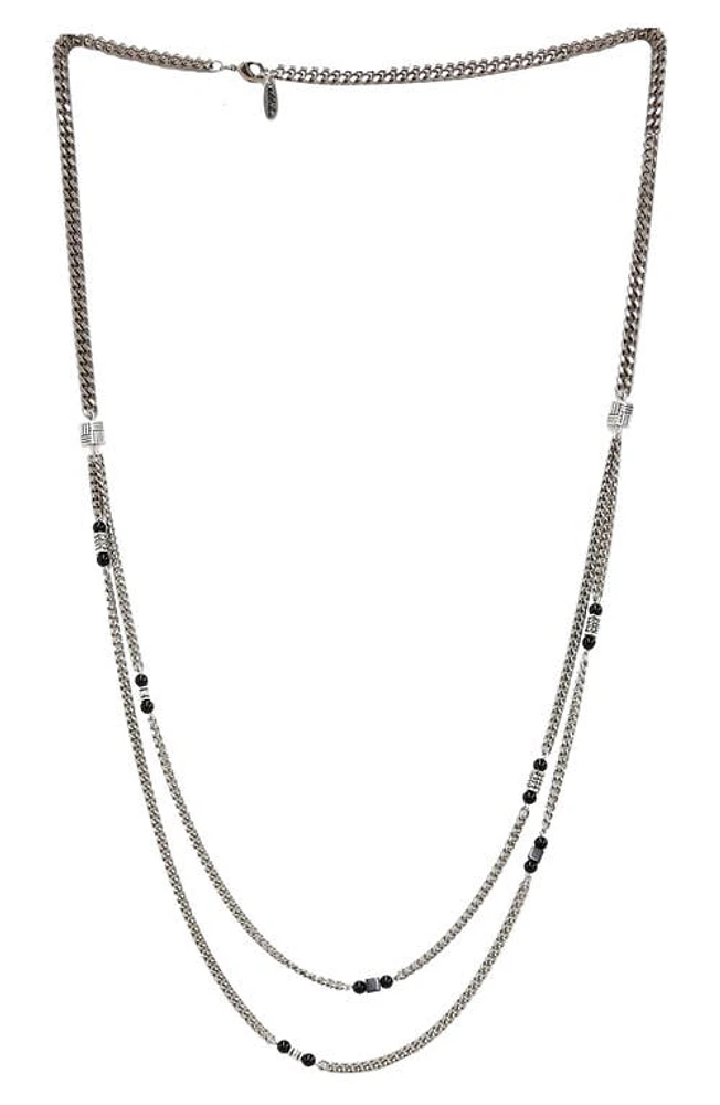 Mr. Ettika Ettika Men's Layered Chain Necklace in Silver at Nordstrom