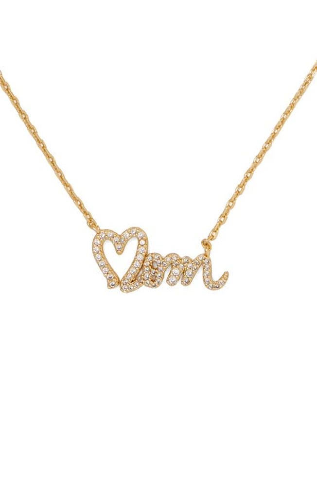 Kate Spade New York mom pavé pendant necklace in Clear/Gold at Nordstrom