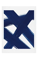 Deny Designs Indigo Abstract Brush Strokes 3 Wall Art in Strokes 3 No Frame at Nordstrom, Size 18X24