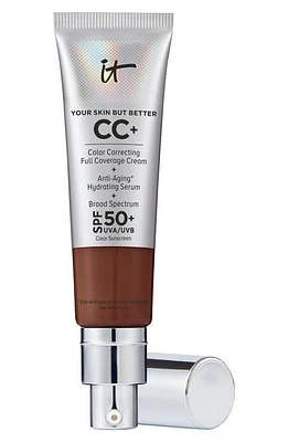 IT Cosmetics CC+ Color Correcting Full Coverage Cream SPF 50+ in Deep Bronze at Nordstrom