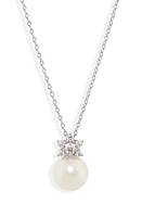 Mikimoto Akoya Cultured Pearl & Diamond Pendant Necklace in White Gold at Nordstrom, Size 19.5 In