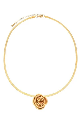 Petit Moments Brai Rose Pendant Necklace in Gold at Nordstrom