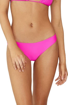 PQ SWIM Ruched Bikini Bottoms Hot Pink at Nordstrom,