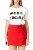 Endless Rose More Amore Embellished Cotton Graphic Sweatshirt White at Nordstrom,