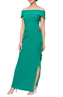 Alex Evenings Embellished Off the Shoulder Column Gown at Nordstrom,