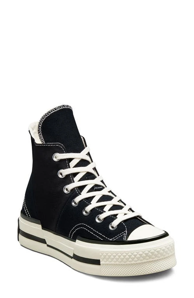 Converse Chuck Taylor All Star 70 Plus High Top Platform Sneaker Black/Egret/Black at Nordstrom,