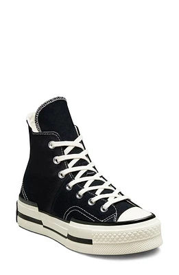 Converse Chuck Taylor All Star 70 Plus High Top Platform Sneaker Black/Egret/Black at Nordstrom,