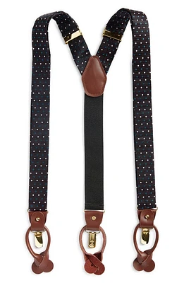 CLIFTON WILSON Navy Polka Dot Silk Suspenders at Nordstrom