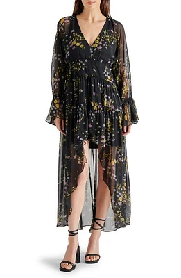 Steve Madden Sol Floral Print Long Sleeve High-Low Dress at Nordstrom,