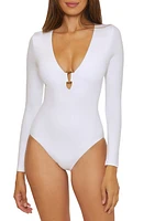 Trina Turk Monaco Long Sleeve One-Piece Swimsuit at Nordstrom,