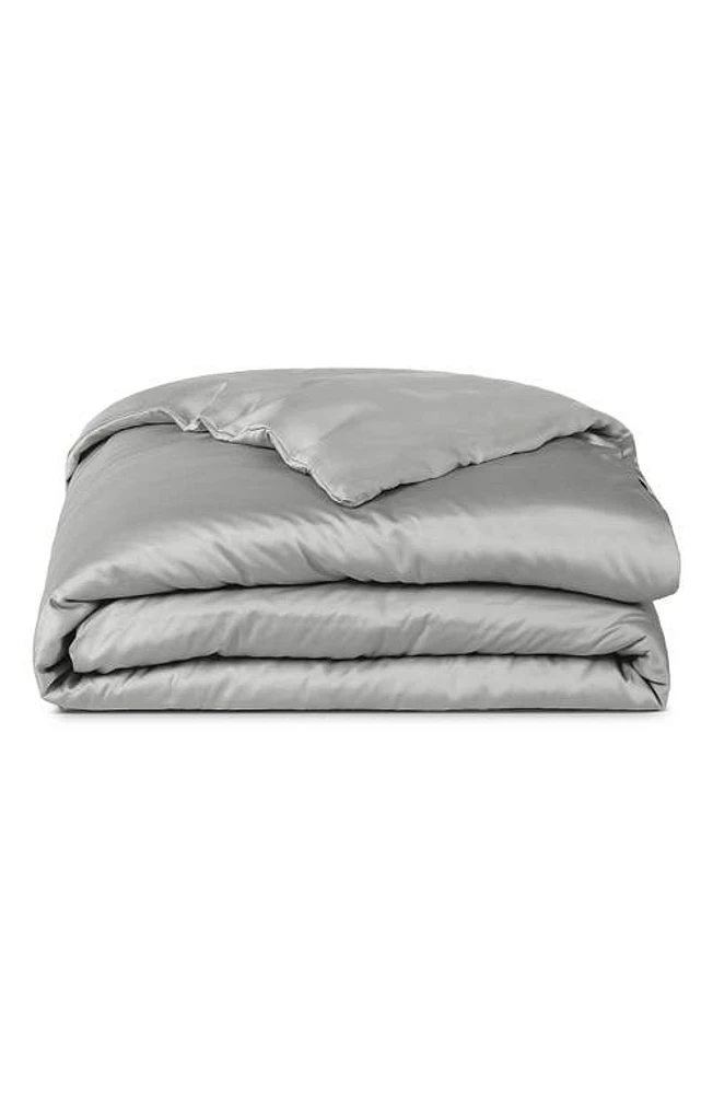 Sijo Eucalyptus Tencel Lyocell Duvet Cover in Dove at Nordstrom, Size Twin