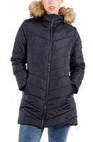 Modern Eternity Faux Fur Trim Convertible Puffer 3-in-1 Maternity Jacket at Nordstrom,