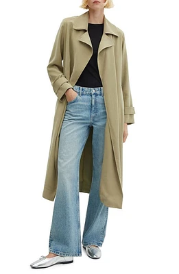 MANGO Water Repellent Flowy Lapel Trench Coat at Nordstrom,