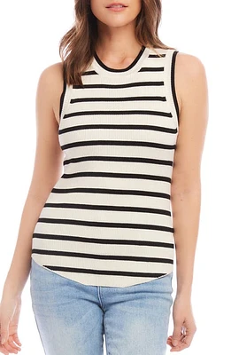 Karen Kane Stripe Rib Sleeveless Sweater Ivory at Nordstrom,