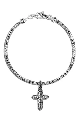 John Hardy Classic Chain Cross Pendant Bracelet in Silver at Nordstrom