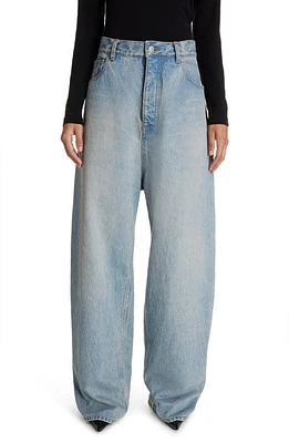 Balenciaga Baggy Straight Leg Jeans Light Indigo/Madder at Nordstrom,