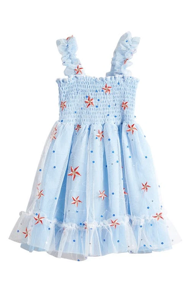 Truly Me Kids' Star Ruffle Sundress Blue Multi at Nordstrom,