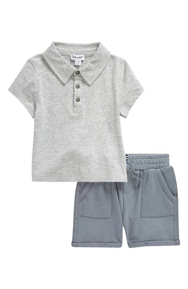 Splendid Polo & Shorts Set Light Heather Grey at Nordstrom, M