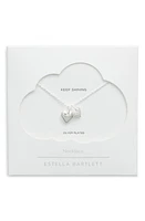 Estella Bartlett Double Heart Charm Necklace in Silver at Nordstrom