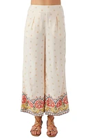 O'Neill Lacey Floral Wide Leg Crop Pants in Mother Of Pearl at Nordstrom, Size Small