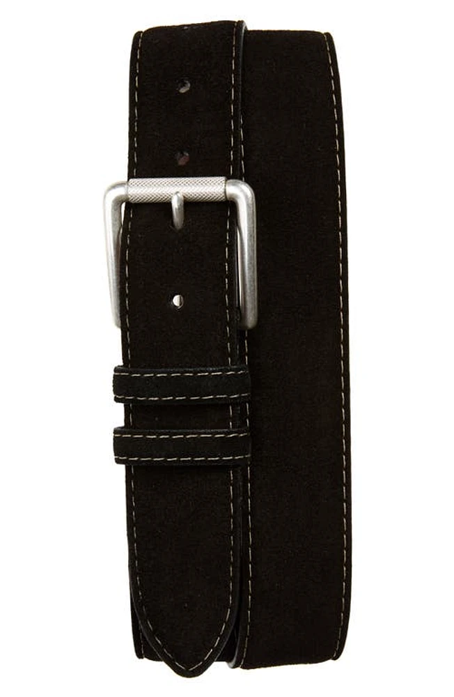 Torino Calfskin Suede Belt Black at Nordstrom,