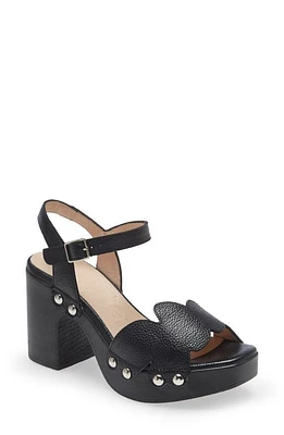 Wonders Ankle Strap Platform Sandal Black Leather at Nordstrom,