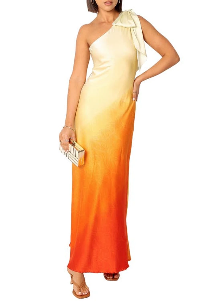 Petal & Pup Glow One-Shoulder Maxi Dress in Sunset at Nordstrom, Size Small