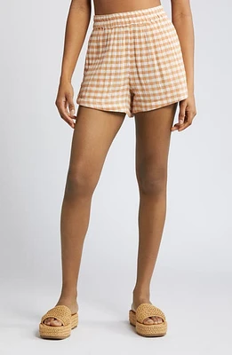 Rip Curl Premium Surf Check Cotton Shorts Light Brown at Nordstrom,