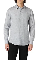 Bugatchi James OoohCotton Mélange Print Button-Up Shirt Zinc at Nordstrom,