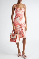 Versace Barocco Sea Print Cowl Neck Silk Satin Dress Dusty Rose Coral Bone at Nordstrom, Us