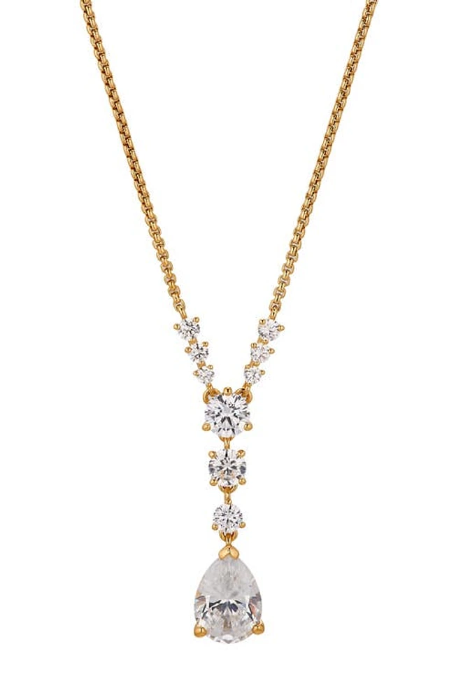 Nadri Halle Cubic Zirconia Y-Necklace in Gold at Nordstrom