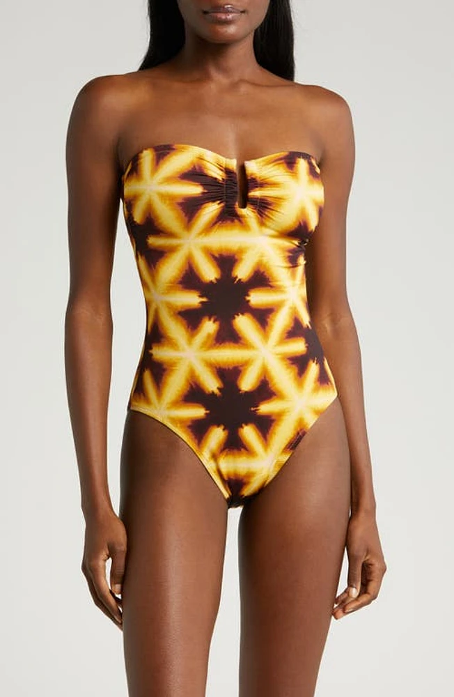 Ulla Johnson Monterey Strapless One-Piece Swimsuit Amber at Nordstrom,