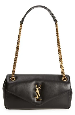 Saint Laurent Calypso Lambskin Leather Shoulder Bag in Nero at Nordstrom