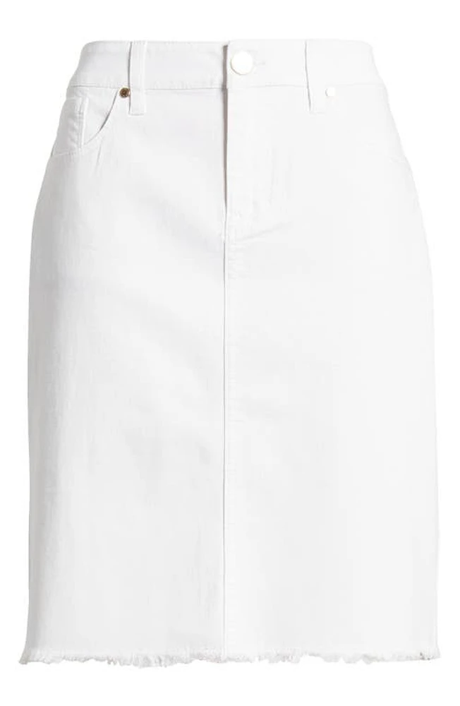 1822 Denim Frayed Hem Skirt White at