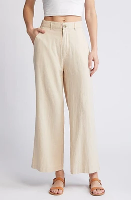 Le Jean Jude Linen Blend Trousers in Sand at Nordstrom, Size 26