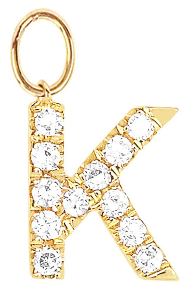 EF Collection Diamond Initial Huggie Charm in 14K Yellow Gold/K at Nordstrom